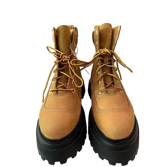 NEW Timberland Boots Women's Size 8 Sky 6-inch Wheat Tan in Lace Up Platform - Picture 7 of 10